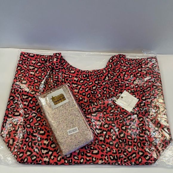 Pink Leopard Tote / Pink Glitter Wallet Combo - Picture 4 of 11